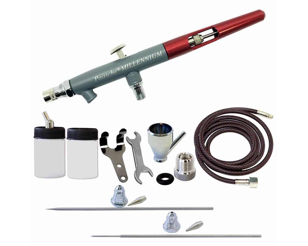 Paasche MIL-3AS Double Action Siphon Feed Airbrush Set & Adapter