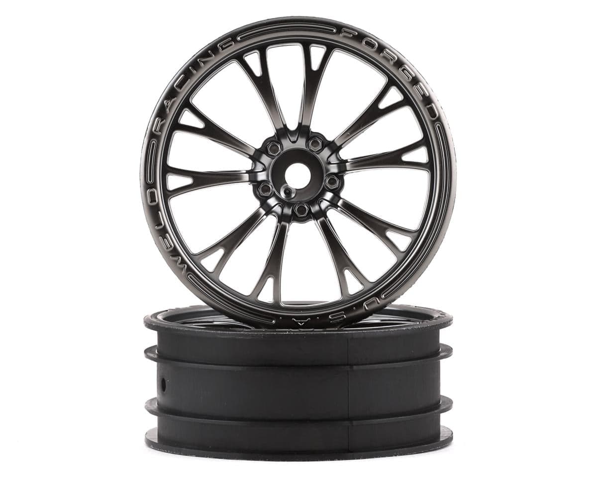 Traxxas Weld Front Drag Wheels w/12mm Hex (Satin Black Chrome) (2)