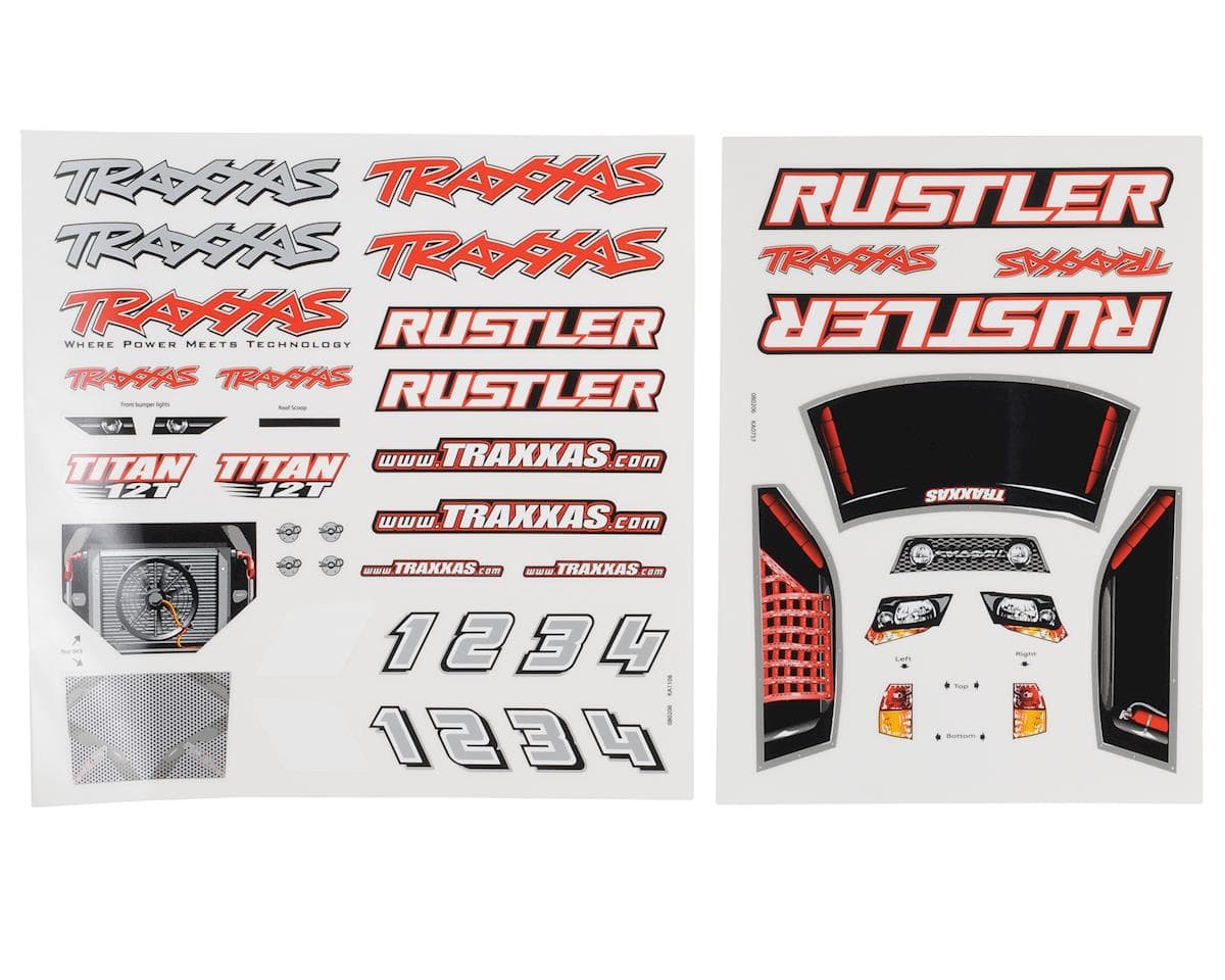 Traxxas Rustler Decal Sheet Set