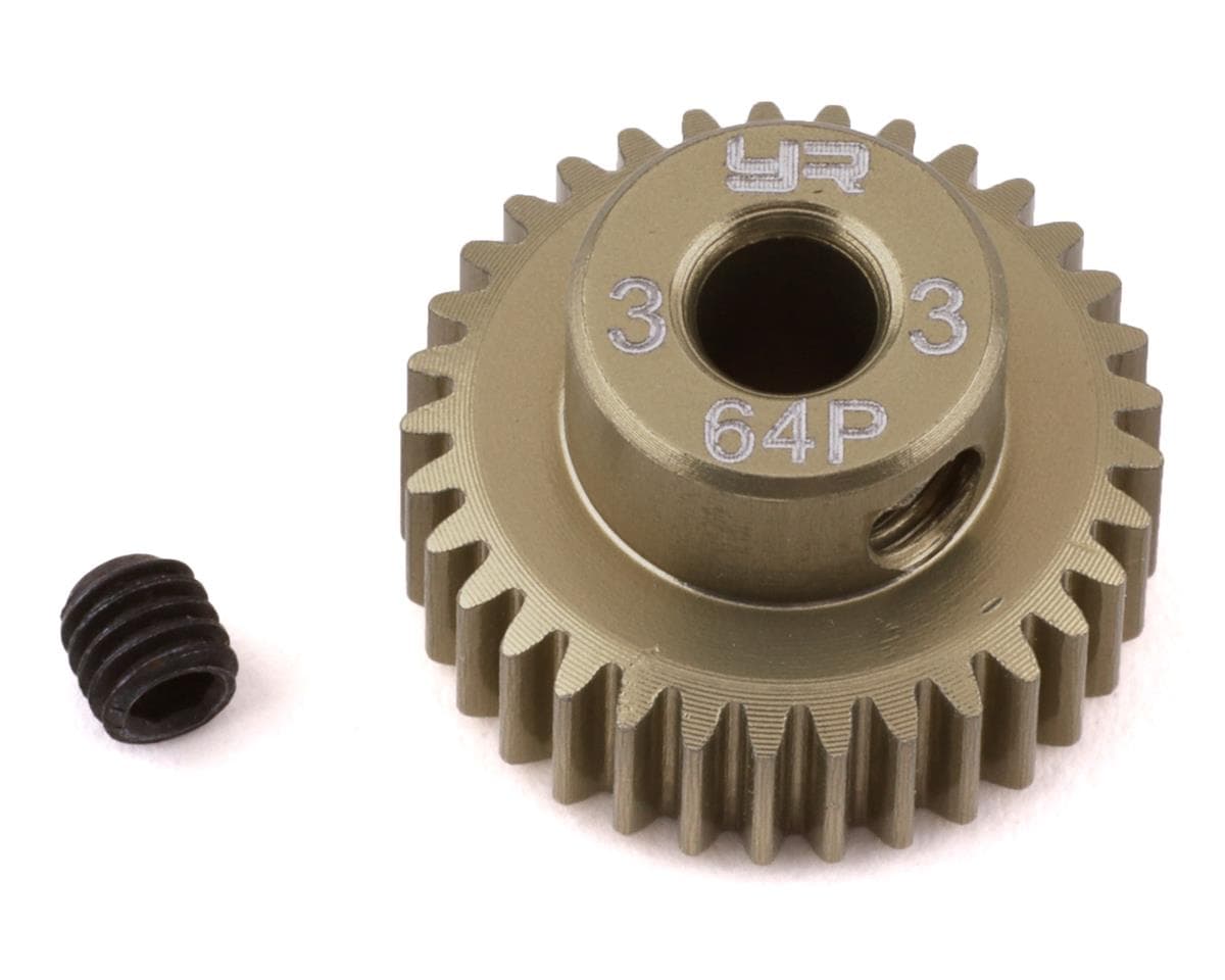 Yeah Racing 64P Hard Coated Aluminum Pinion Gear (33T)