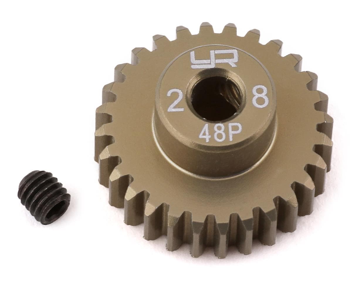 Yeah Racing 48P Hard Coated Aluminum Pinion Gear (28T) (3.17mm Bore)