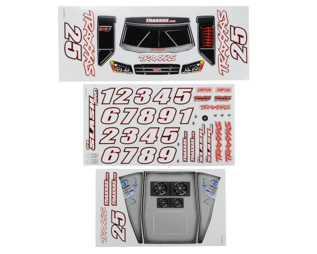 Traxxas 1/16 Slash Decal Sheet (3)
