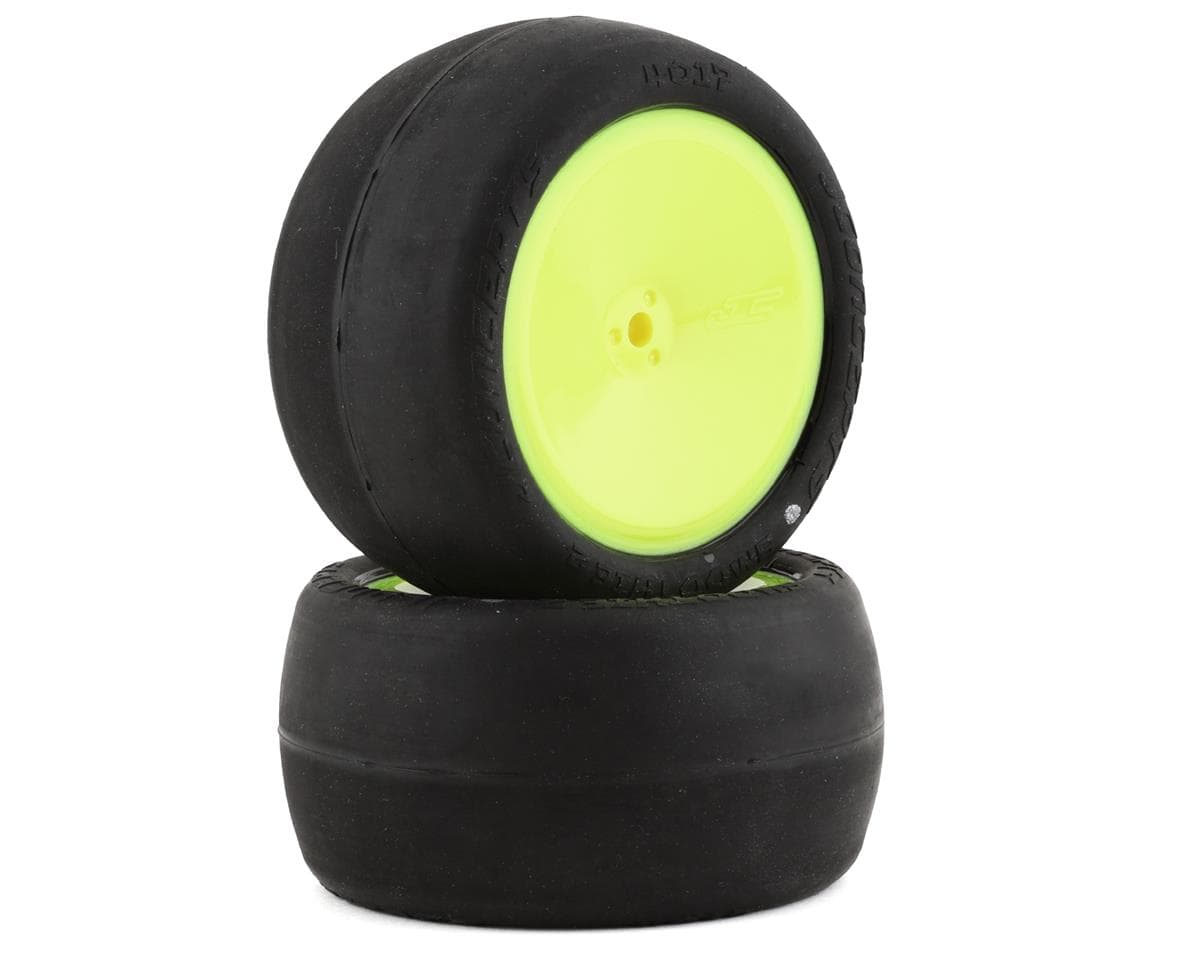 JConcepts Smoothie 2 2.2" Pre-Mounted Rear Buggy Tires (Yellow) (2) (Silver) w/12mm Hex