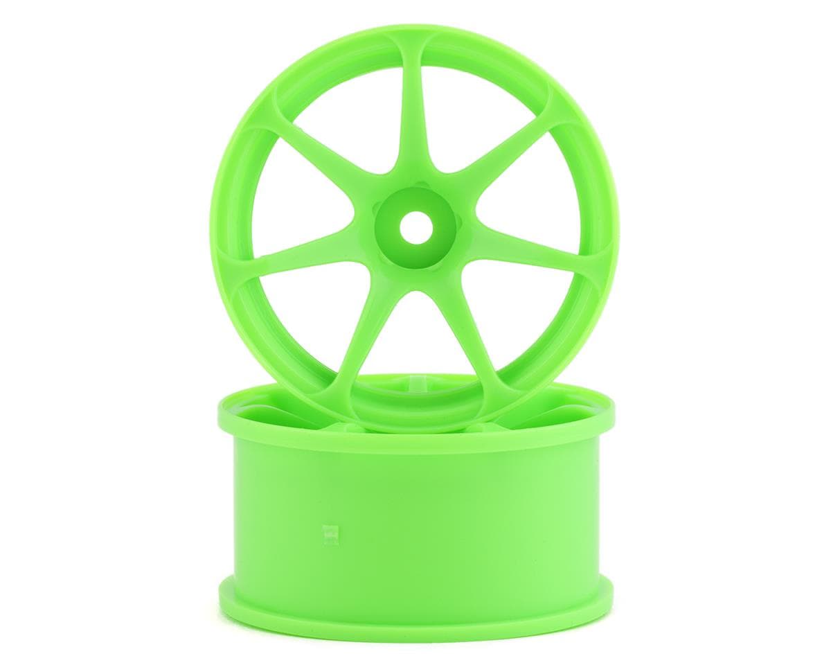 Mikuni AVS Model T7 7-Spoke Drift Wheels (Green) (2) (7mm Offset) w/12mm Hex