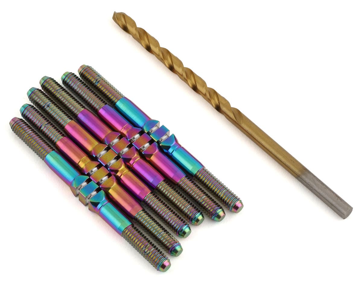 J&T Bearing Co. Associated B6.4/B7 Titanium "Milled" XD Turnbuckle K (Oil Slick)