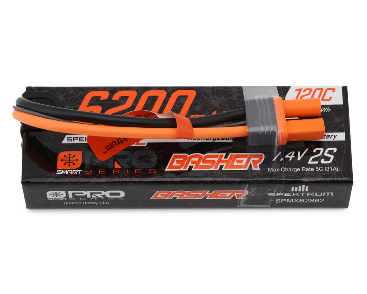 Spektrum RC 2S Smart G2 Pro Basher 120C Hard Case LiPo Battery Pack (7.4V/6200mAh) w/IC5 Connector