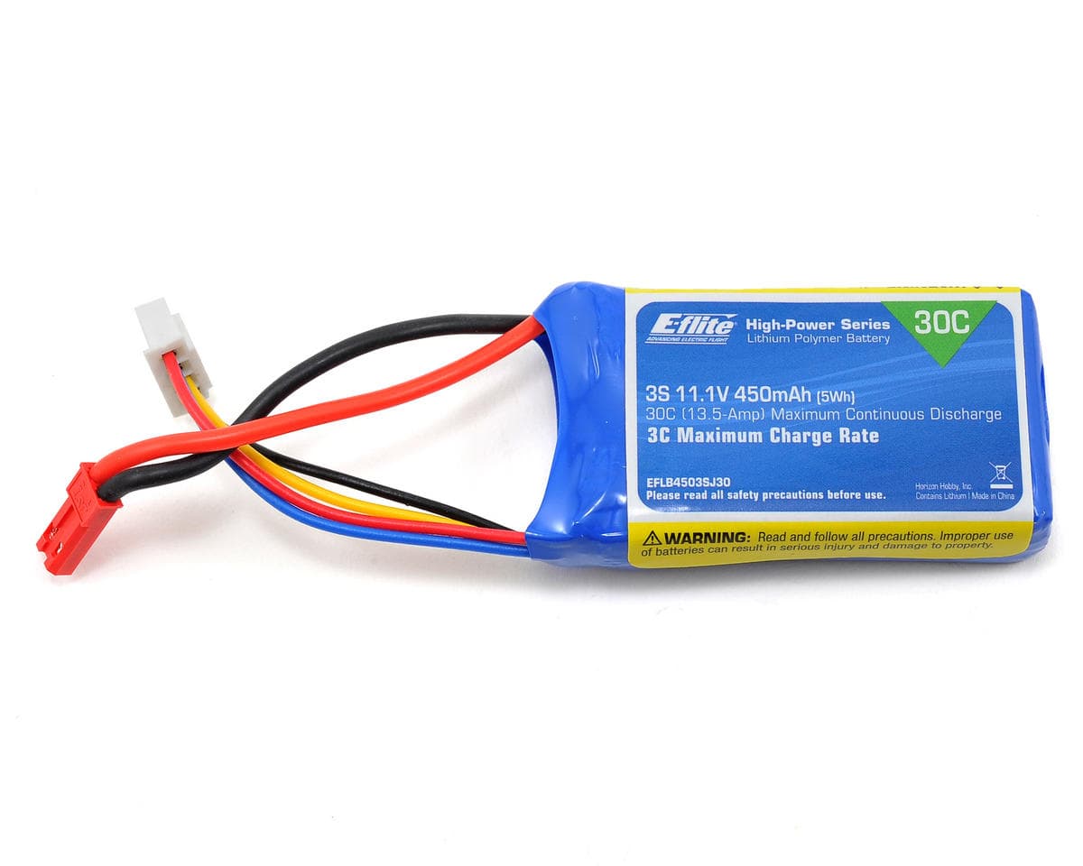 E-flite 3S LiPo Battery 30C (11.1V/450mAh) w/JST Connector