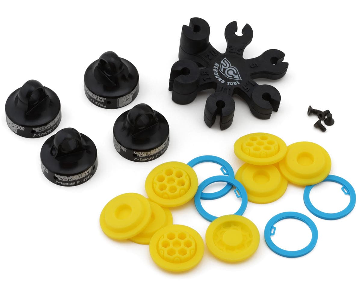 RC Project Xray XB8 Ergal 7075 Aluminum Shock Caps & Bladders Set w/Rebound Tuning Tool