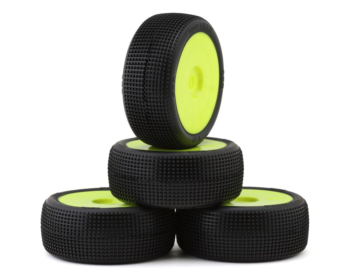 TZO Tires 402 1/8 Buggy Pre-Glued Tire Set (Yellow) (4) (Super Clay)