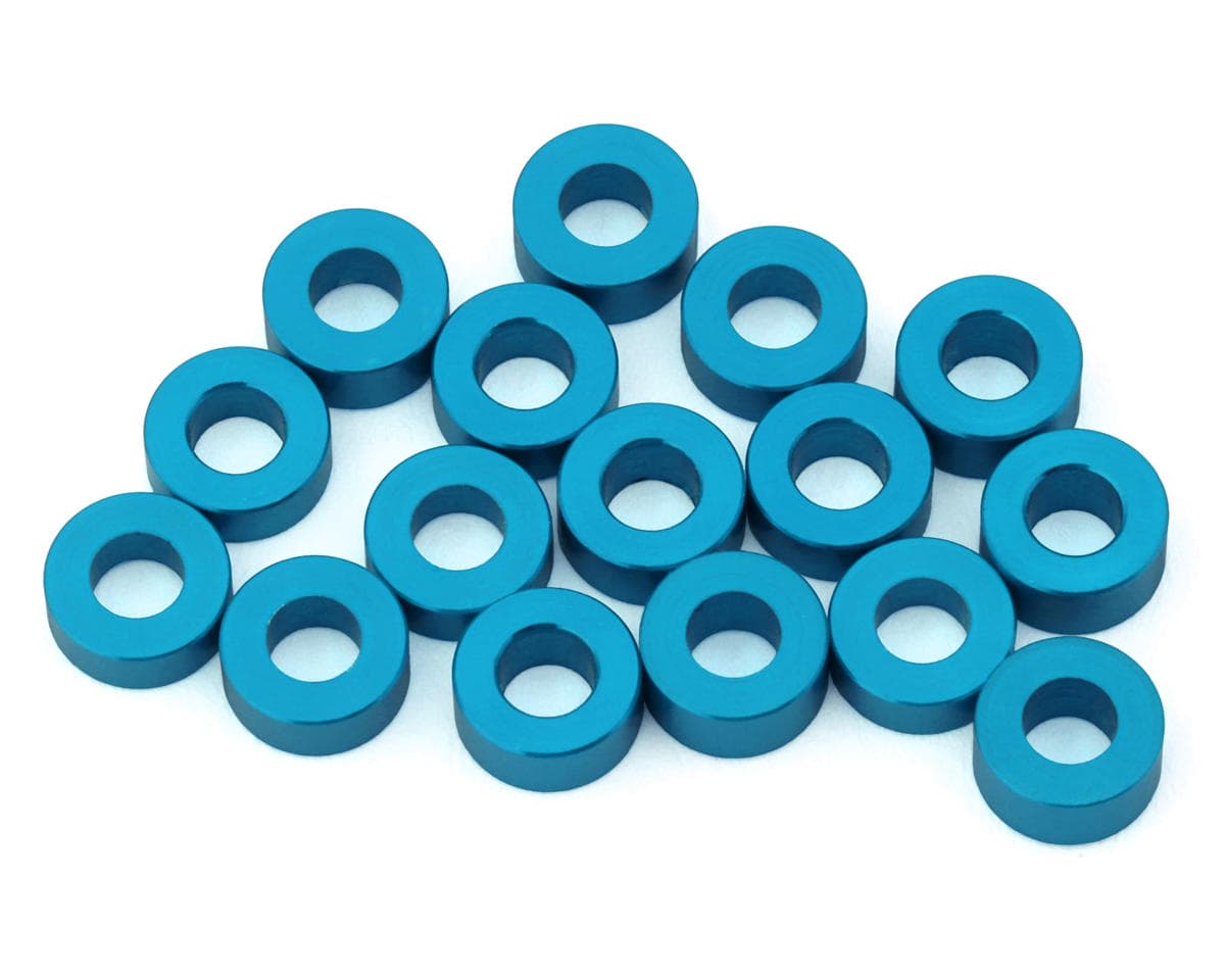 Team Brood 3x6mm 6061 Aluminum Ball Stud Washers Large Kit (Light Blue) (16)