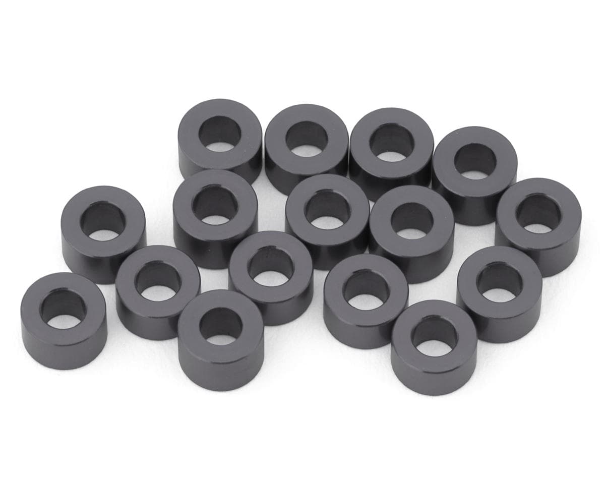 Team Brood 3x6mm 6061 Aluminum Ball Stud Washers Extra Large Kit (Gun Metal) (16)