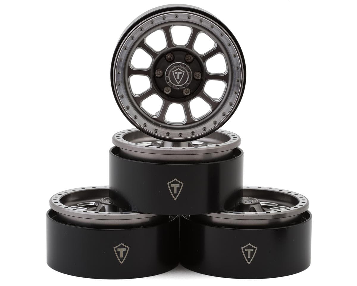 Treal Hobby 1.9" Type C Multi-Spoke Aluminum Crawler Beadlock Wheels (Titanium) (4) (116g ea)