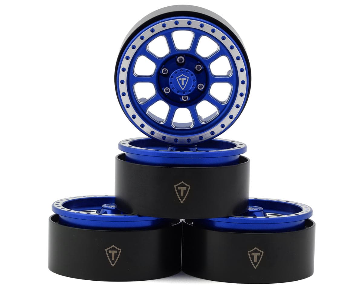 Treal Hobby 1.9" Type C Multi-Spoke Aluminum Crawler Beadlock Wheels (Blue) (4) (116g ea)