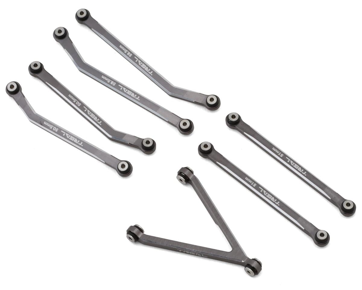 Treal Hobby Axial SCX24 Aluminum High Clearance Link Set (Grey) (JLU/C10/Bronco)