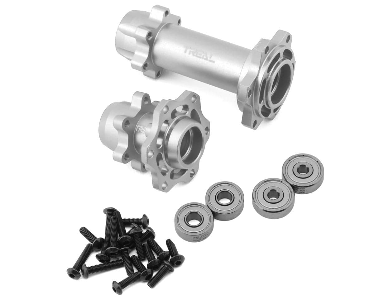 Treal Hobby Promoto CNC Aluminum Front & Rear Hub Set (Silver)