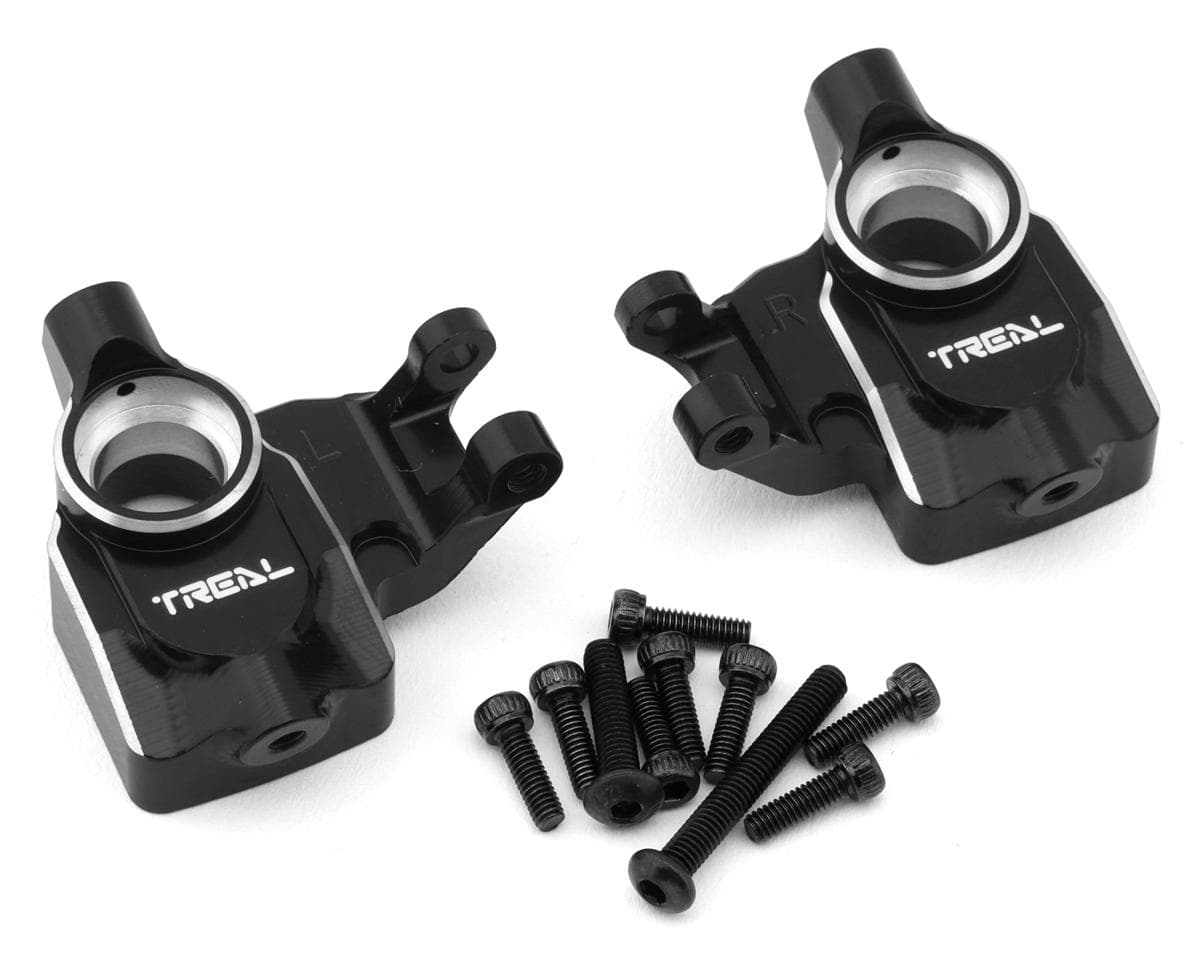 Treal Hobby Axial UTB18 Aluminum Steering Knuckles/Portal Covers (Black) (2)