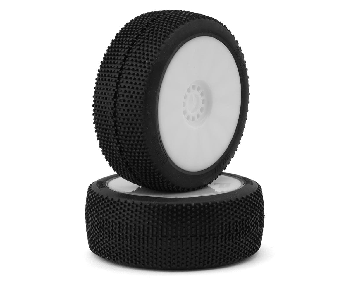 Pro-Motion T-38 1/8 Buggy Pre-Mount Tires (White) (2) (Super Soft)