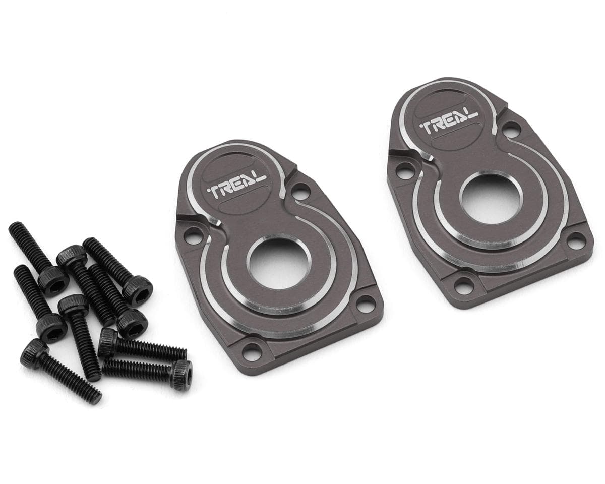 Treal Hobby Axial Capra CNC Aluminum Outer Portal Covers (Grey)