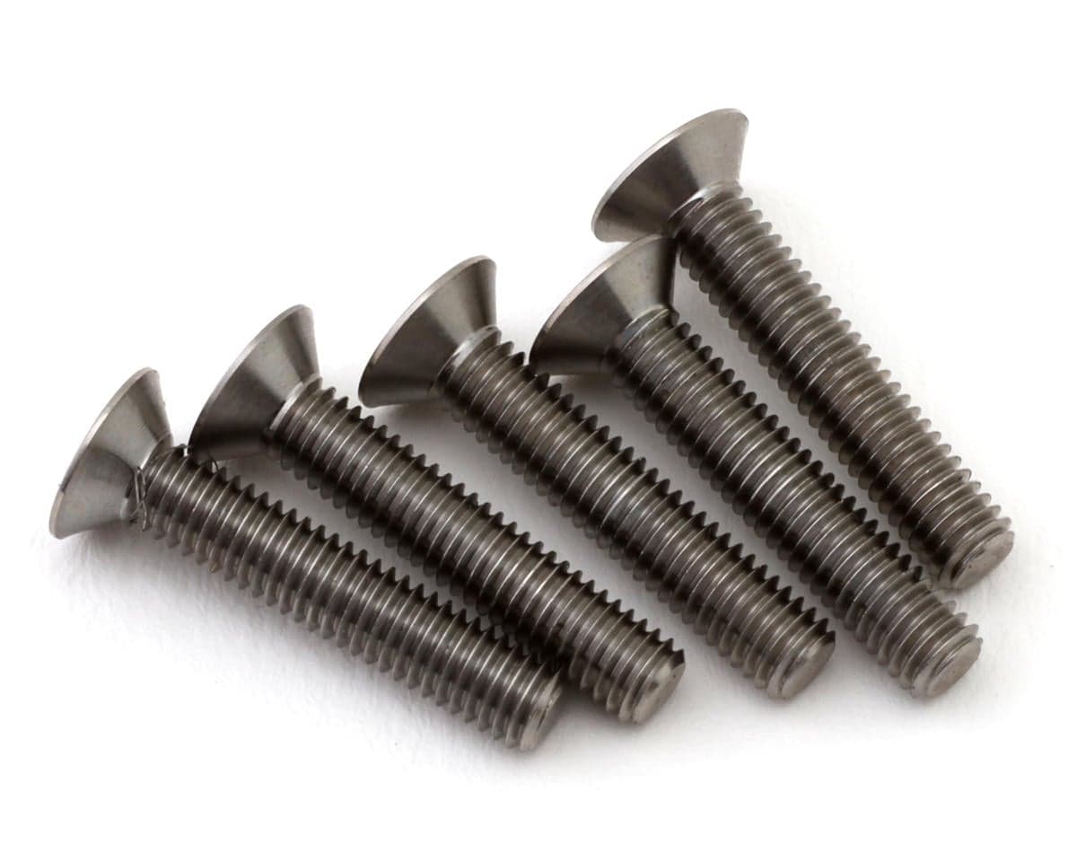 1UP Racing 3mm Titanium Pro Duty Flat Head Screws (5) (3x16mm)