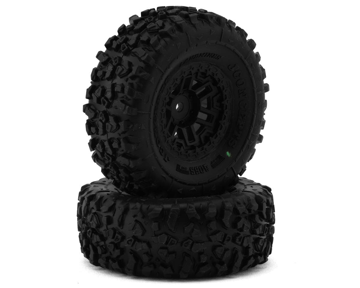 JConcepts Landmines 1.0" Pre-Mounted Tires w/Shuttle Wheels (2) (2.25”) (Green) for Traxxas TRX-4M
