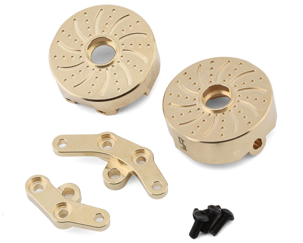Yeah Racing Element RC Enduro Brass Front Steering Knuckles (Gold) (2) (85g)