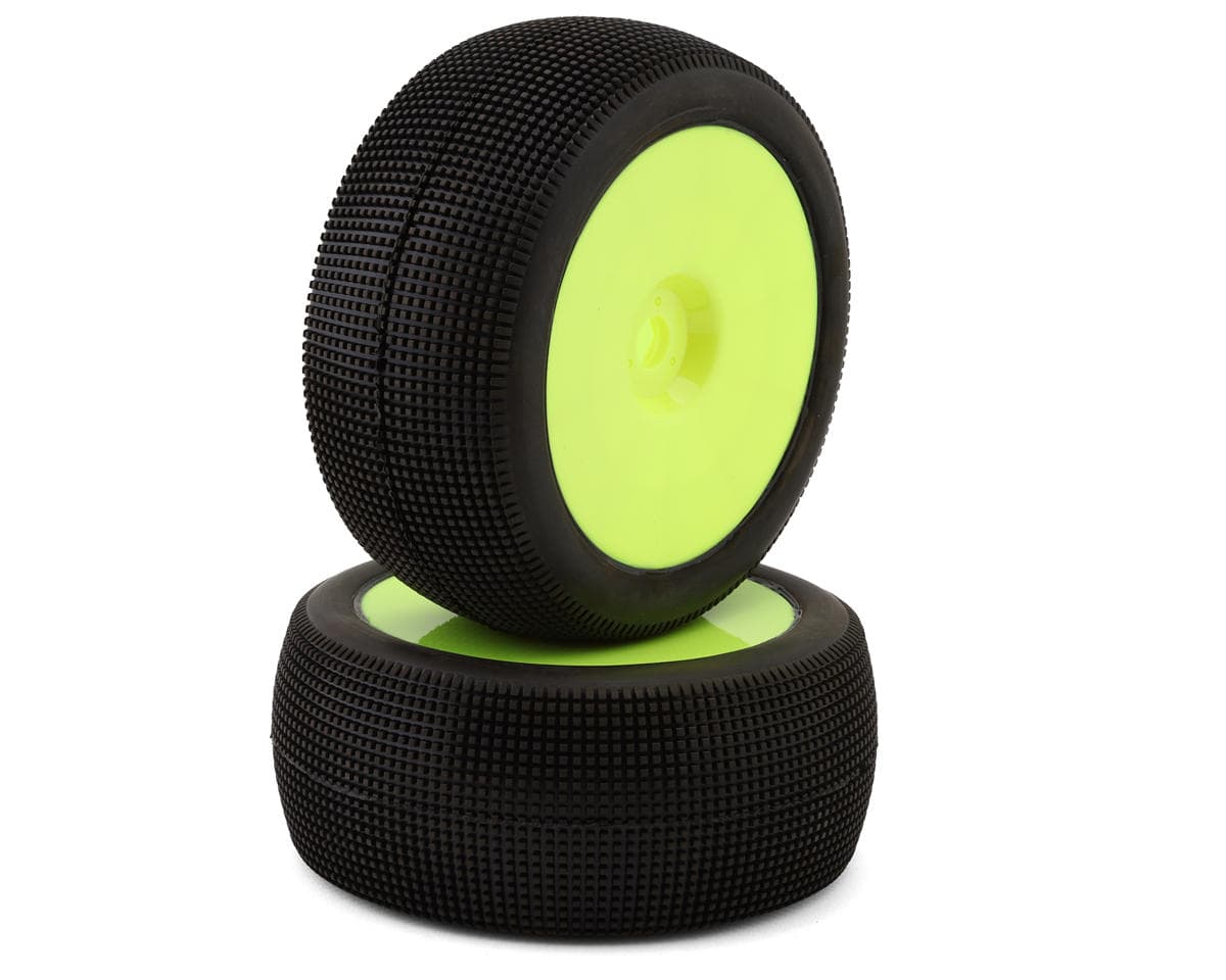 Raw Speed RC Mach One 1/8 Truggy Pre-Mounted Tires (Yellow) (2) (Soft)