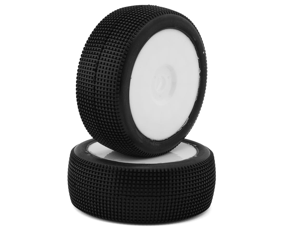 Raw Speed RC Mach One 1/8 Buggy Pre-Mounted Tires (White) (2) (Super Soft)