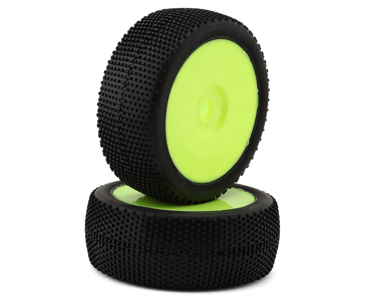 Raw Speed RC SuperMini 1/8 Buggy Pre-Mounted Tires (Yellow) (2) (Soft - Long Wear)