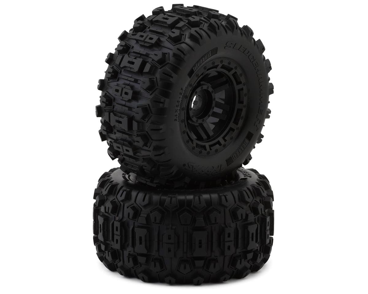 Traxxas Maxx Belted Sledgehammer 2.9" Pre-Mounted Tires (2) (Black) w/17mm Splined Hex