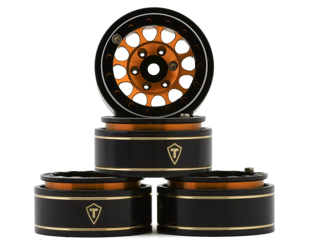 Treal Hobby Type I 1.0" Classic 12-Spoke Beadlock Wheels (Orange) (4) (27.2g)