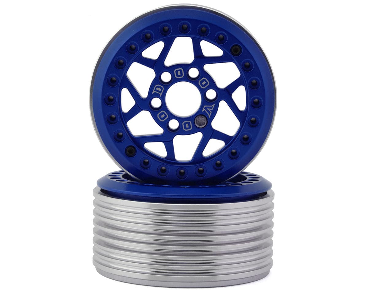 Team Ottsix Racing Deep Pocket 1.9" Dillinger Rock Crawler Beadlock Wheels (Blue) (2)