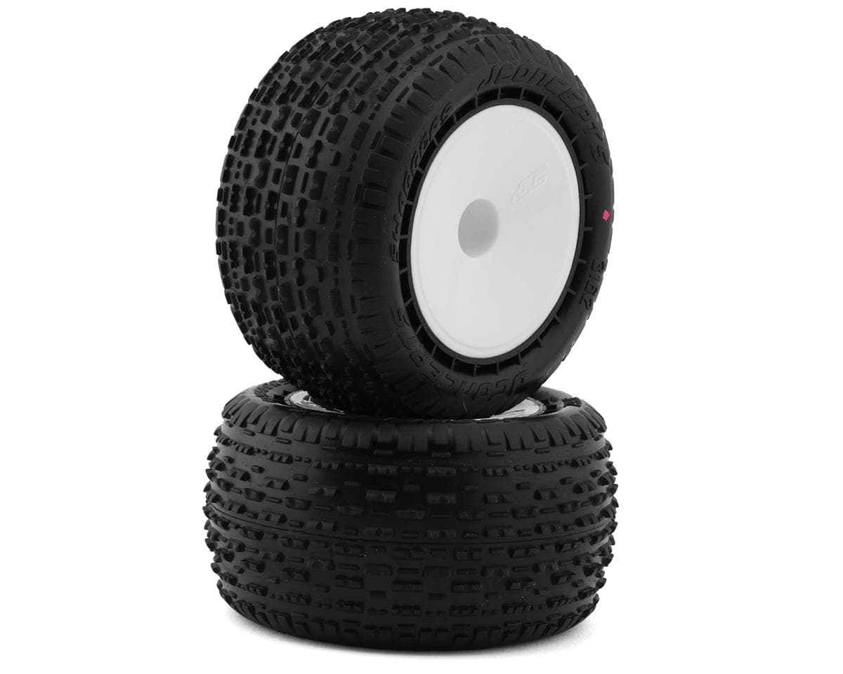 JConcepts Swaggers 2.2" Pre-Mounted Stadium Truck Tires (White) (2) (Pink) w/12mm Hex
