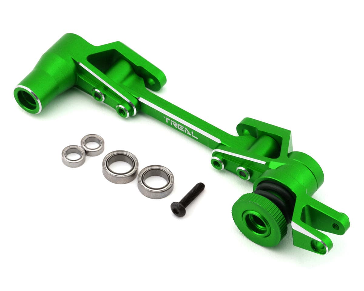 Treal Hobby Aluminum Servo Saver Steering Bellcrank Set for Traxxas Maxx (Green)