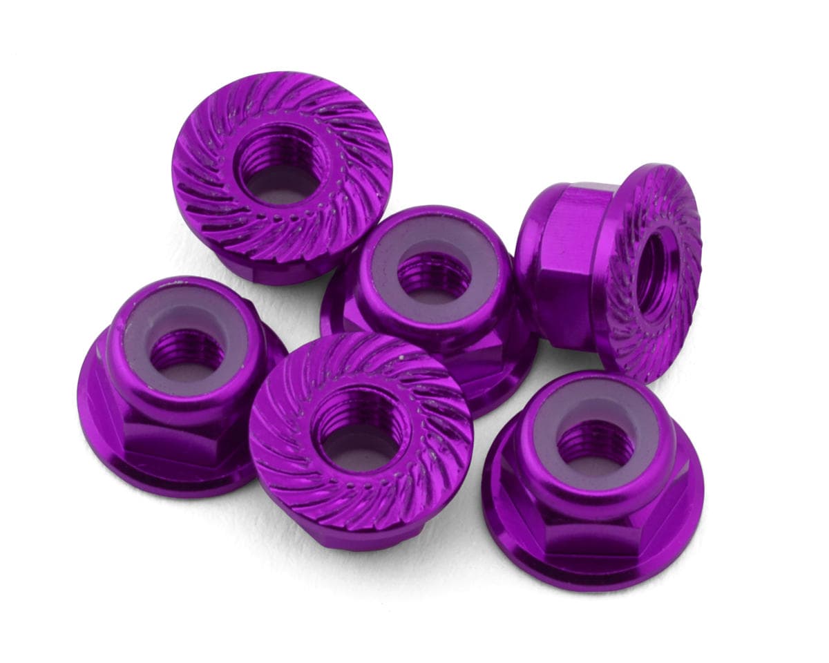 175RC Team Associated RC10B74.2D CE Aluminum Serrated Locking Wheel Nuts (Purple) (6)