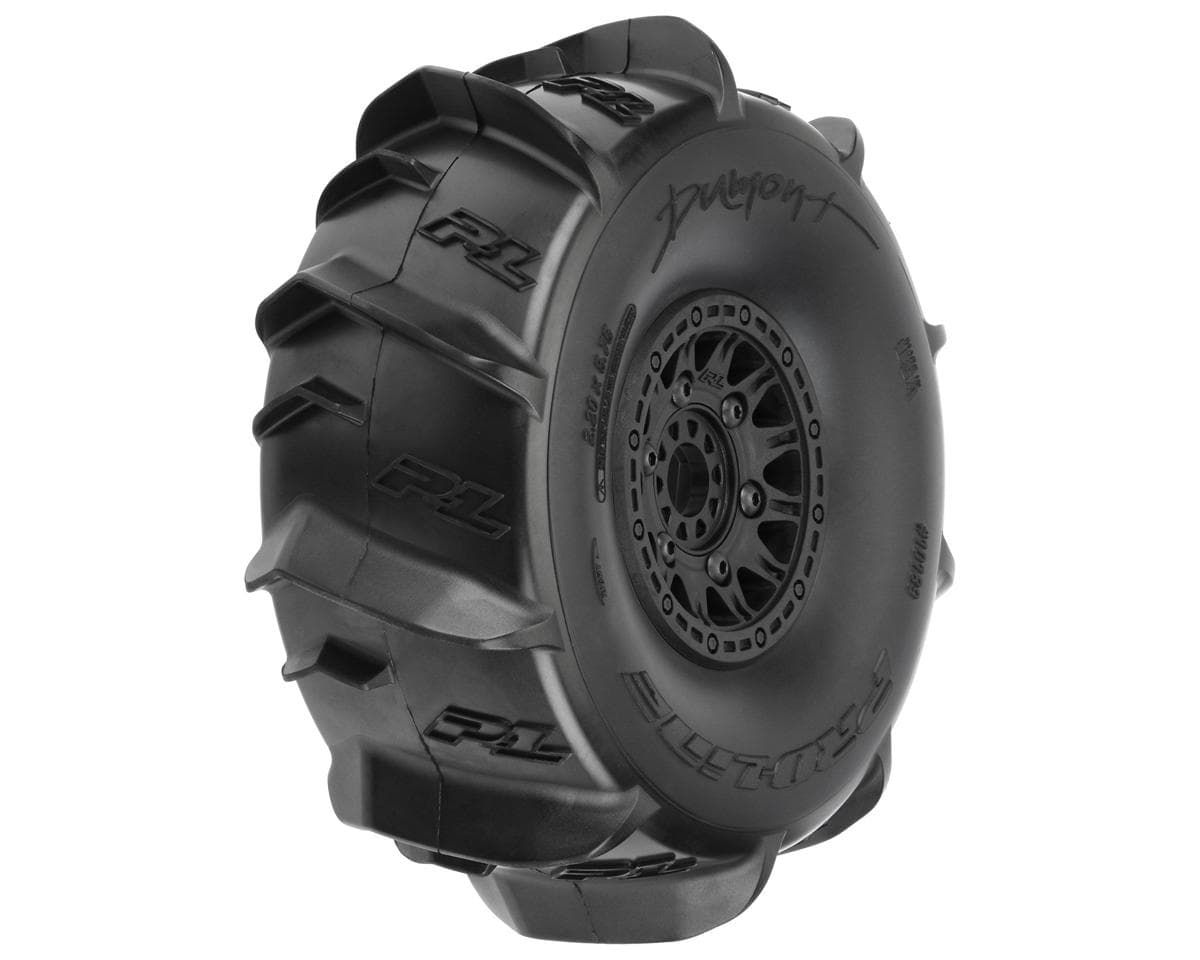 Pro-Line 1/7 Dumont Sand/Snow Paddle Pre-Mounted Tires w/Raid Wheels (Black) (Medium) (2) w/17mm Hex
