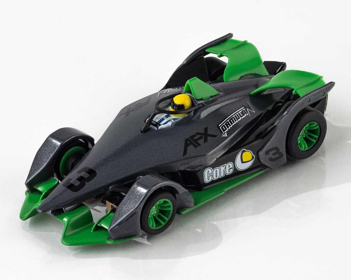 AFX Formula N HO Slot Car (Silver/Green) (LWB) (Mega G+)