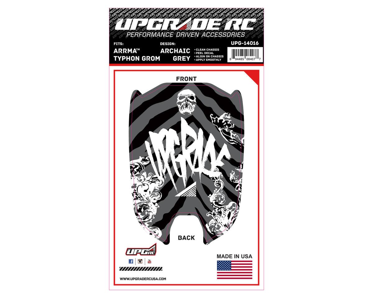 UpGrade RC Chassis Protector for Arrma® Typhon™ Grom (Archaic Grey) (1)