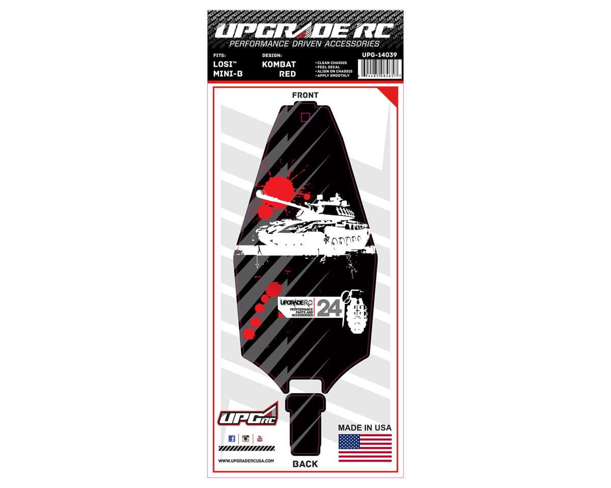 UpGrade RC Chassis Protector for Losi® Mini-B™ (Kombat Red) (1)