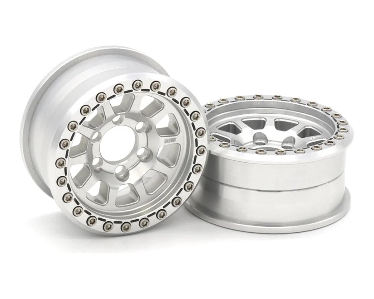 Vanquish Products 1.9" Battle Born Sierra CNC Aluminum Crawler Beadlock Wheels (Clear) (2)