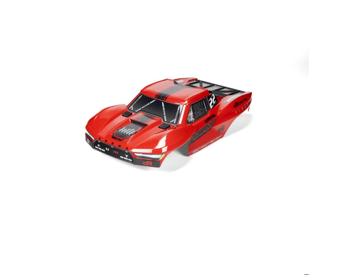 Arrma Fury 2WD 1/10 Clipless Painted Trimmed Body Set w/Decals (Red)