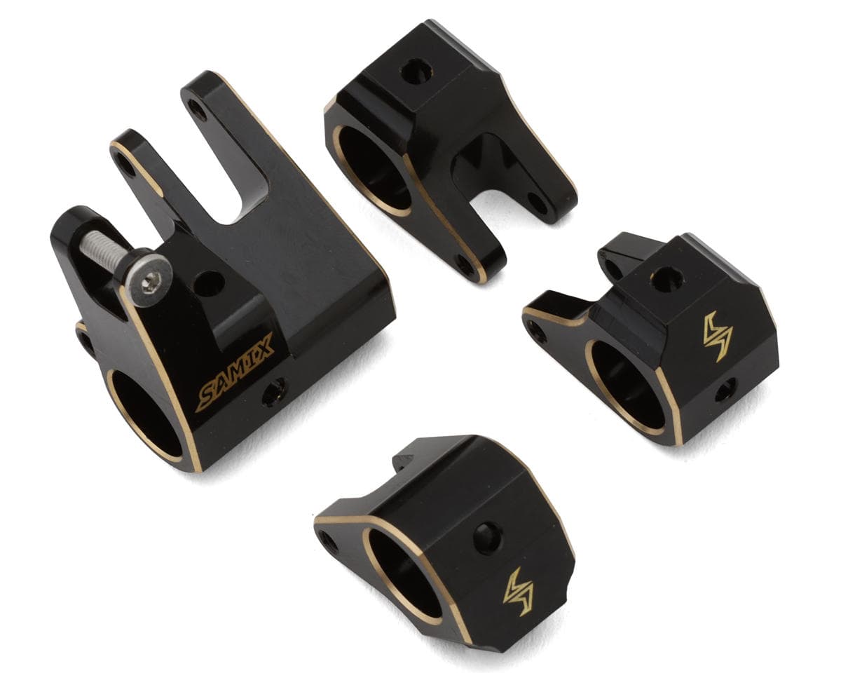 Samix SCX10 Pro Brass Lower Shock Suspension Link Mount Set (Black) (Front/Rear) (CMS/AMS)