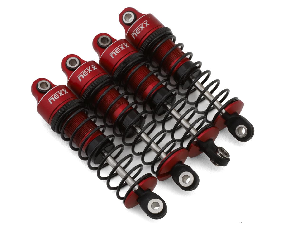 NEXX Racing Arrma Grom Threaded Aluminum Oil-Filled Shocks (Red) (4) (58mm)