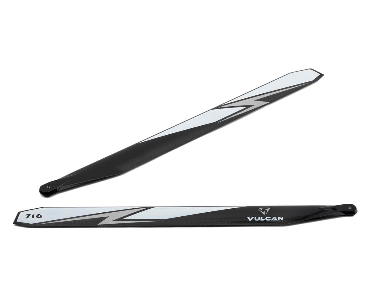 Vulcan Rotors 716mm Carbon Fiber Main Blade Combo Set (Silver) w/105mm Tail Blades