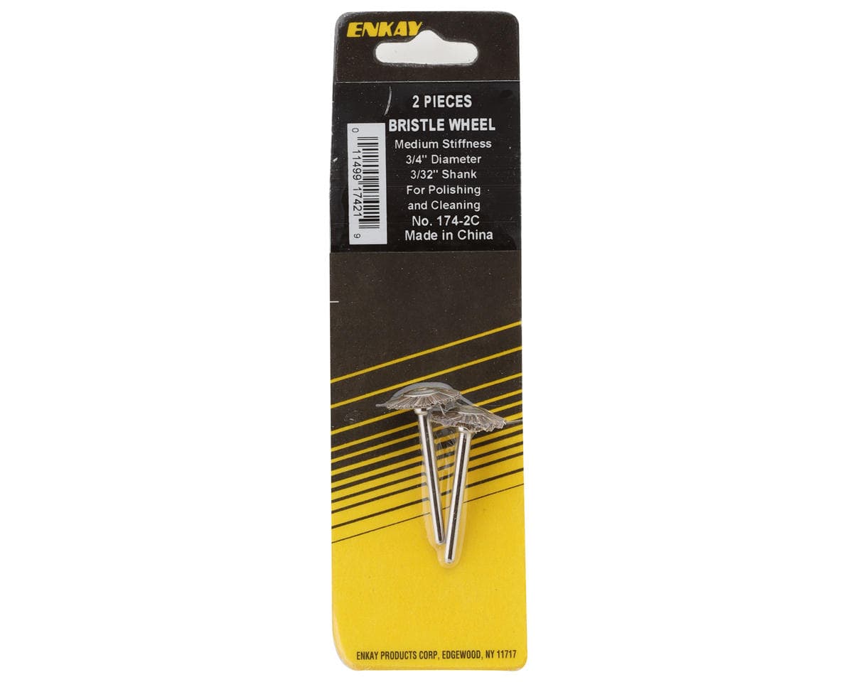 Enkay 3/4" Medium Bristle Wheel (3) (1/8" Shank)
