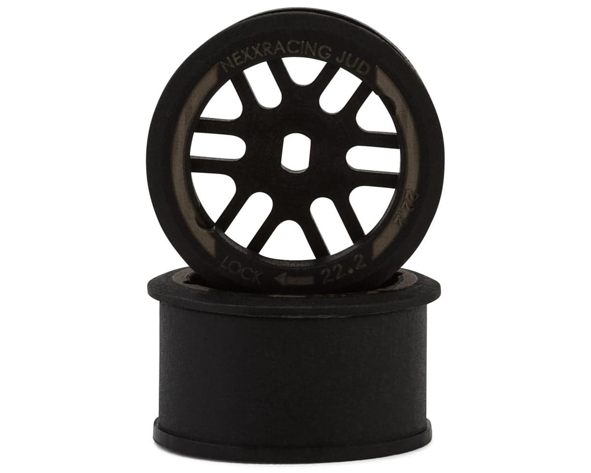 NEXX Racing Mini-Z R11 Rear Threaded Side-Wall AWD Carbon-Fiber Rims (0 Offset) (Black) (2)