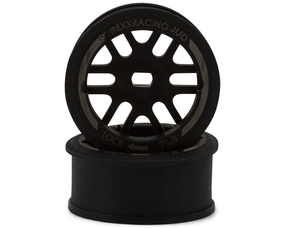 NEXX Racing Mini-Z "JUD" EVO Front Threaded Side-Wall AWD Carbon-Fiber Rims (2mm Offset) (Black) (2)