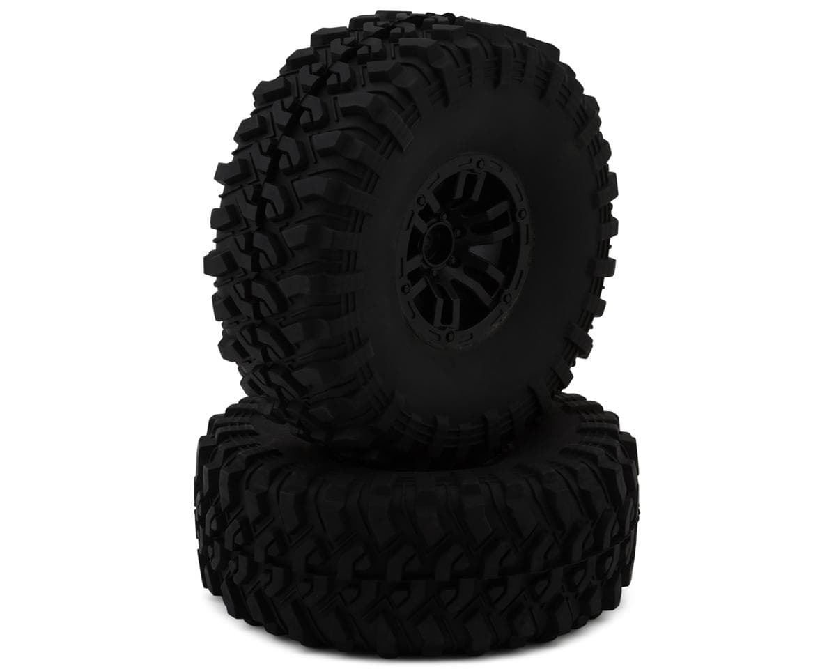 MJX HYPER GO All Rock 2.2" Pre-Mounted Rock Crawler Tires (Black) (2) (Front/Rear) w/12mm Hex