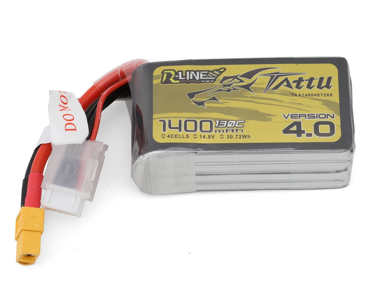 Tattu "R-Line 4.0" 4S LiPo Battery Pack 130C (14.8V/1400mAh) w/XT-60 Connector