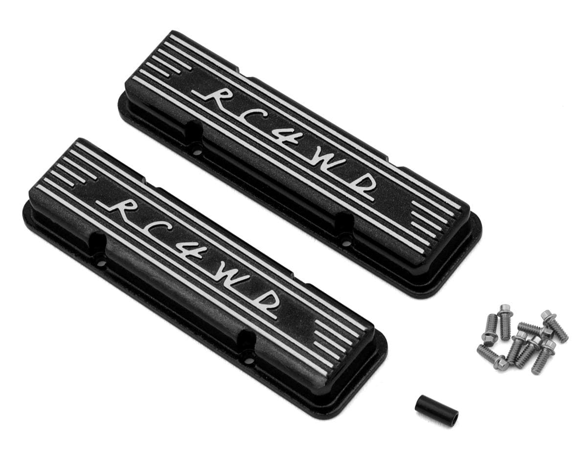 RC4WD Scale V8 Engine Aluminum Valve Cover (Black) (2) (Miniature Scale Accessory)