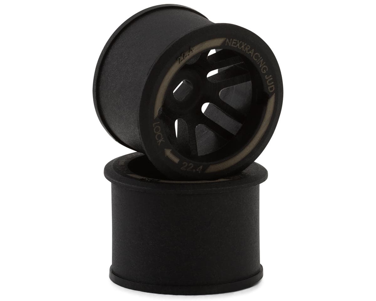 NEXX Racing Mini-Z "JUD" EVO Rear Threaded Side-Wall AWD Carbon-Fiber Rims (0mm Offset) (Grey) (2)